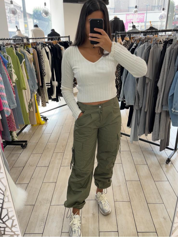 Pantalon parachute [kaki]