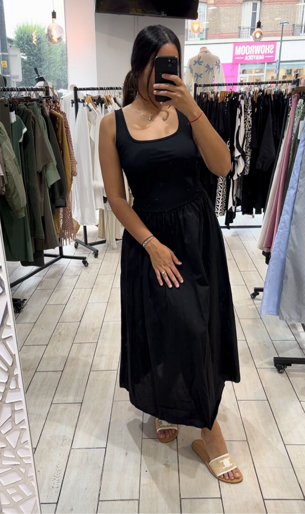 Robe bi matière {noir}