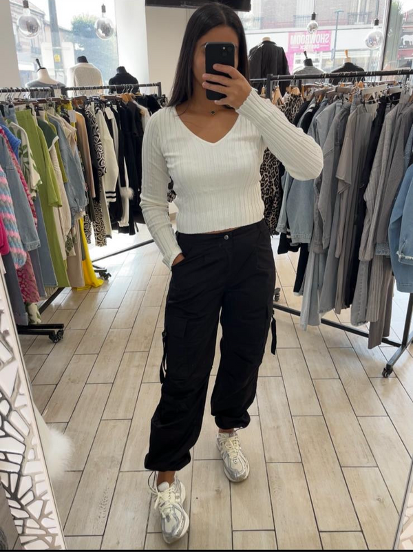 Pantalon parachute [noir]