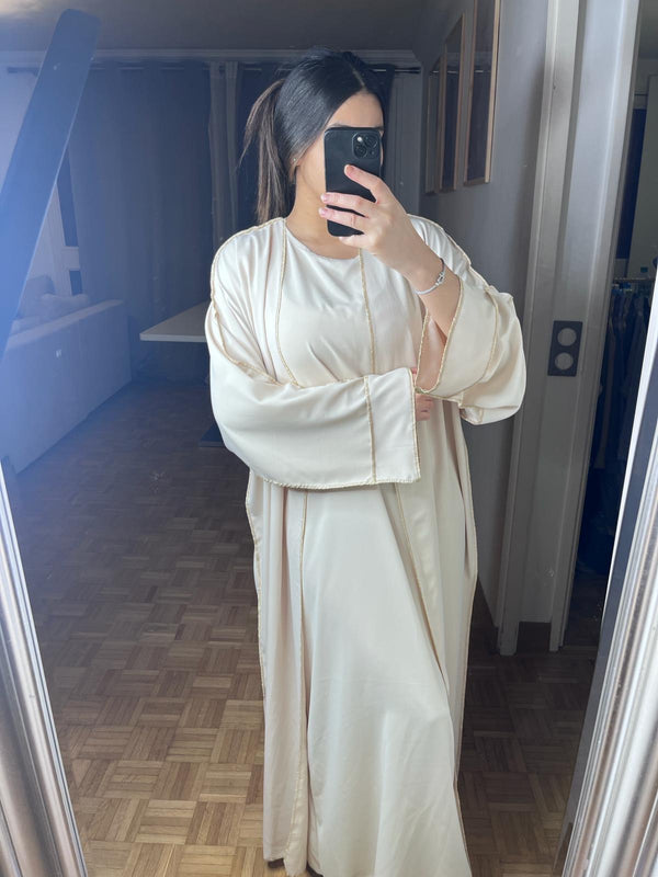 Robe+kimono brodure doré[beige]