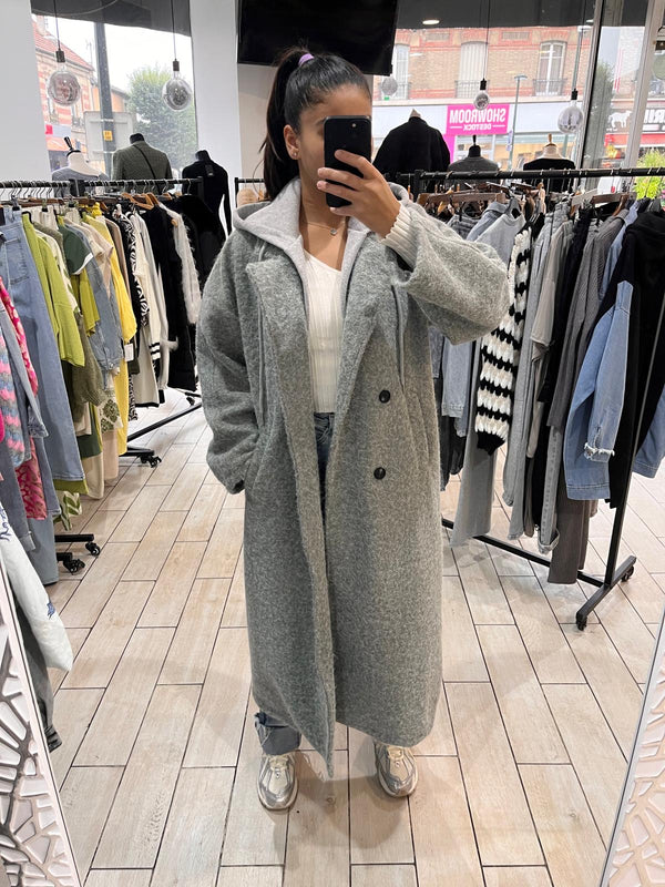 Manteau à capuche sweat [gris]