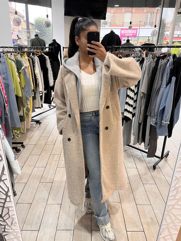 Manteau à capuche sweat [beige]