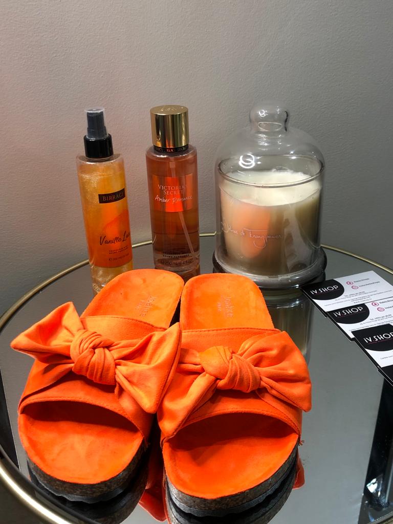 Mules papillon Orange