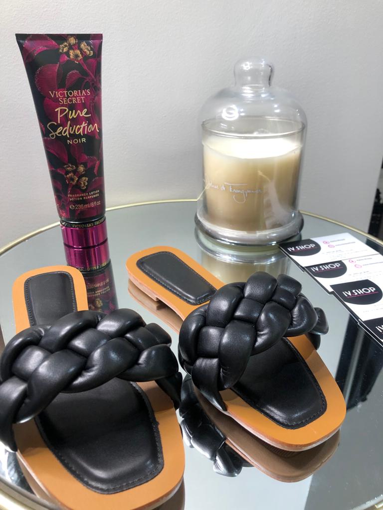 Mules Noir Tressé