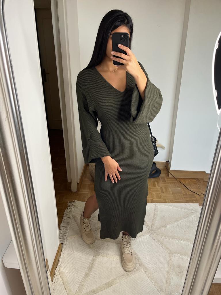 Robe longue en maille cotelée  jessy